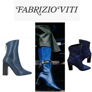 FABRIZIO VITI CAPALBIO LEATHER WINTER TIMELESS BOOTIE Size EU38/US 7.5